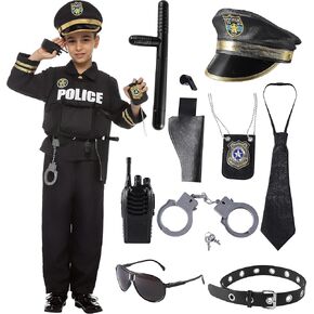 Spooktacular Creations Police Costume for Kids (Boys) in Dark Premium Style for Police Themed Events, Parties, and More in Saudi Arabia