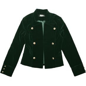 Allegra K Velvet Jacket for Women's Stand Collar Button Decor Open Front Vintage Jackets in Saudi Arabia