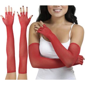 ToBeInStyle Women's Fishnet 100% Nylon Arm Length Glove Warmers