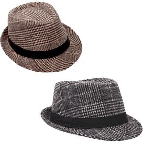 قبعة فيدورا للشتاء والخريف والربيع الثلاثية قبعة هومبورغ من اللباد 1920S قبعة رجل العصابات مانهاتن العتيقة in Kuwait