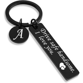 OUMILAN Drive Safe Keychain 26 Letters Keychain Gifts for Boyfriend Couple Husband Dad Birthday Valentines Day Gifts in Kuwait