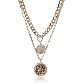 GUESS Gold-Tone Double Layer Coin Pendant Chain Necklace Set in Saudi Arabia