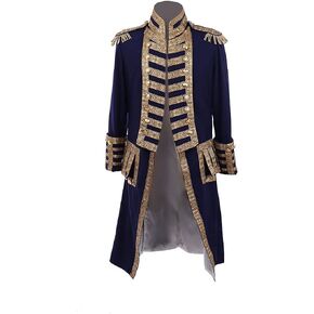 CosplayDiy Men's 18th Century Colonial Military Tailcoat Costume Medieval Regency Tailcoat Jacket in Saudi Arabia