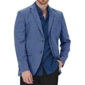 Men Causal Suit Two Button Blazer Jacket Dress Suit for Dinner,Prom,Party Blue in Kuwait