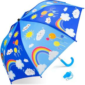 EAONE Kids Umbrella, Windproof Auto Open Stick Umbrellas for Rain Toddler Girls Boys…