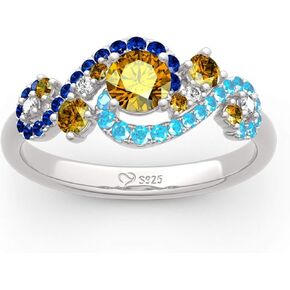 Jeulia Promise Engagement Wedding Ring Set The Starry Night Round Cut Sterling Silver Bridal Ring Fashion Anniversary Valentine's Day for Her With Gift Jewelry Box in Kuwait