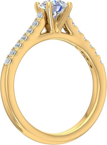 FINEROCK 1/2 Carat Prong Set Solitaire Diamond Engagement Ring Band in 14K Gold in Saudi Arabia