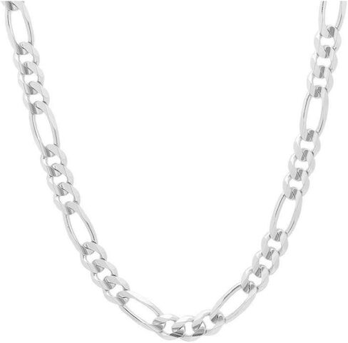 Verona Jewelers 925 Sterling Silver 8MM Mens Figaro Link Chain Necklace - Sterling Silver Solid Heavy Figaro Link Necklace and Bracelet For Men, Sterling Silver Mens Necklace in Kuwait