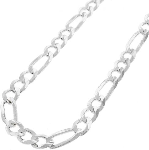 Verona Jewelers 925 Sterling Silver 8MM Mens Figaro Link Chain Necklace - Sterling Silver Solid Heavy Figaro Link Necklace and Bracelet For Men, Sterling Silver Mens Necklace in Kuwait