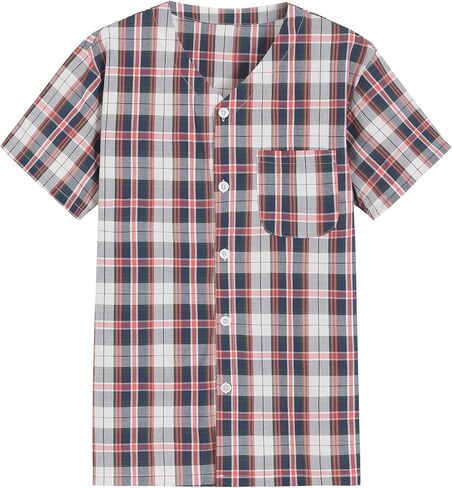 Latuza Men's Cotton Pajamas Set Button Up Shirt and Pants for Summer in Saudi Arabia