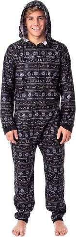 Harry Potter Mens' Hogwarts Christmas Sweater Hooded Union Suit Pajama in Saudi Arabia