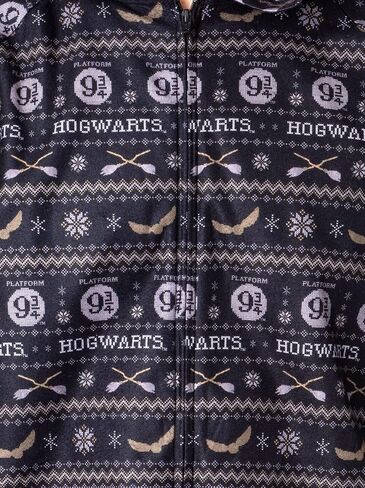 Harry Potter Mens' Hogwarts Christmas Sweater Hooded Union Suit Pajama in Saudi Arabia