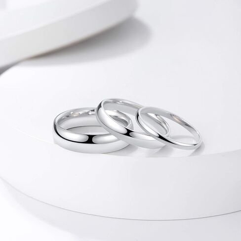 KAZITSAN 2mm 4mm 6mm Stainless Steel Rings for Women Men High Polish Plain Dome Silver/Gold/Rose Gold Wedding Band Comfort Fit in Kuwait