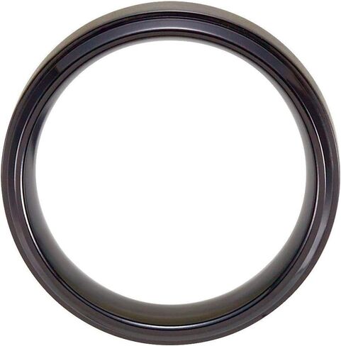 Black 9mm Ridged Wedding Band Ring in Saudi Arabia