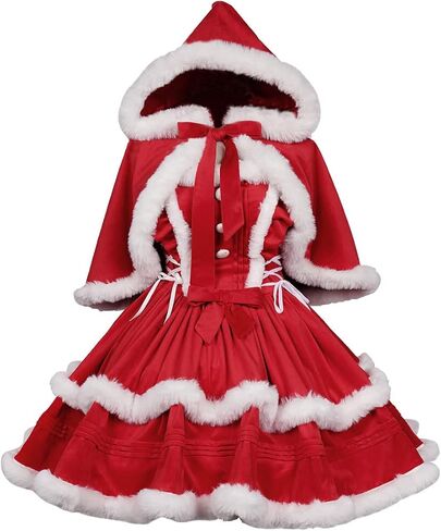 Women's Christmas Dress Skirt and Hooded Cloak Match in Kuwait