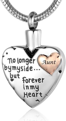 RIMZVIUX Cremation Jewelry for Ashes -No Longer By My Side Forever in My Heart Urn Pendant Necklace for Ashes Grandma Grandpa Mom Dad Papa Nana Brother Sister in Kuwait