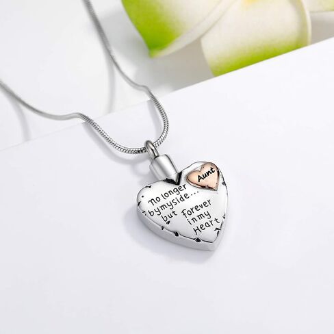 RIMZVIUX Cremation Jewelry for Ashes -No Longer By My Side Forever in My Heart Urn Pendant Necklace for Ashes Grandma Grandpa Mom Dad Papa Nana Brother Sister in Kuwait