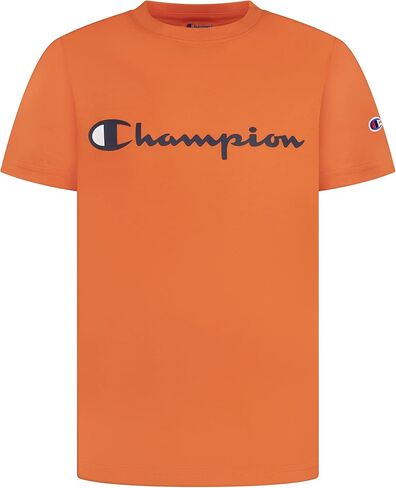 تي شيرت Champion Boys بأكمام قصيرة وشعار (متوسط، برتقالي غامق) in Saudi Arabia