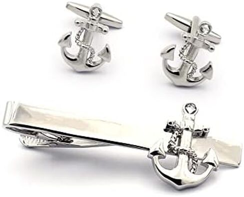 Anchor Fishing Navy Sailor Boat Sea Tie Clip and Cufflinks Set in Saudi Arabia