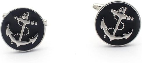 Black Anchor Cufflinks and Tie Clip Set, Nautical Cufflinks and Tie Clip in Saudi Arabia