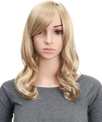 Onedor Full Head Beautiful Long Curly Wave Stunning Wig Charming Curly Costume Wigs with Fringe (24H613 Blonde Highlights) in Kuwait