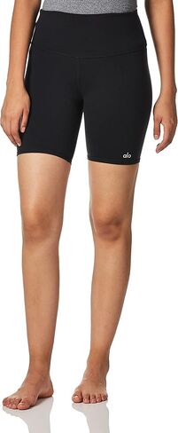 Alo Yoga Women's High Waist Biker Shorts, Black, L in Kuwait