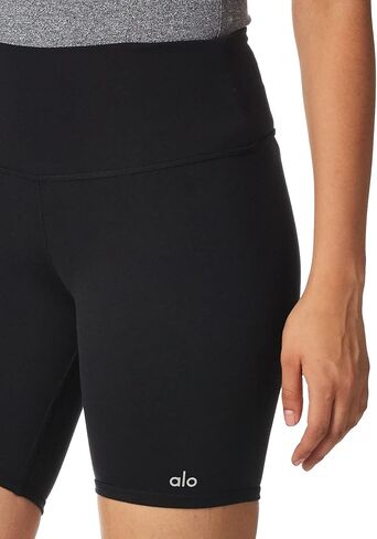 Alo Yoga Women's High Waist Biker Shorts, Black, L in Kuwait