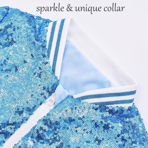 Girls Sequin Jackets Kids Boys Bomber Jacket Zip Up Coat Sparkle Outwear Birthday Clothes in Saudi Arabia