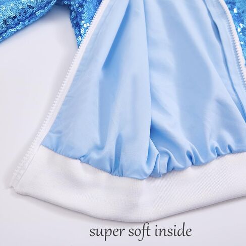 Girls Sequin Jackets Kids Boys Bomber Jacket Zip Up Coat Sparkle Outwear Birthday Clothes in Saudi Arabia