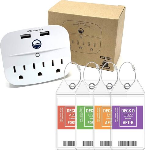 Cruise Power Strip & Carnival Luggage Tag Holders - Cruise Essentials Kit in Saudi Arabia
