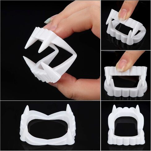 60 Pcs Halloween Vampire Teeth Plastic Vampire Fangs Bright Color Halloween Fake Teeth Cosplay Costume Accessories for Kids Adults Halloween Party Favors and Supplies in Saudi Arabia