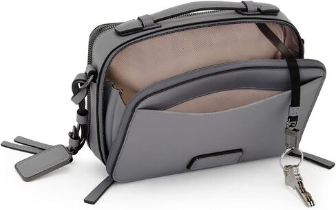 TUMI Voyageur Mari Crossbody - Luxe Leather Crossbody Purse - With Slots for Card Wallet - Works As Phone Crossbody Bag - For Everyday Use - Pearl Grey - 5.0" X 8.0" X 2.5" in Saudi Arabia