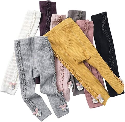 5 Pack Baby Little Girls Ruffle Lace Accessories Ankle Cable Knit Leggings Pants Kids Footless Tights Stocking in Saudi Arabia
