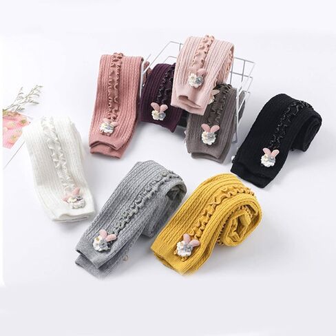 5 Pack Baby Little Girls Ruffle Lace Accessories Ankle Cable Knit Leggings Pants Kids Footless Tights Stocking in Saudi Arabia