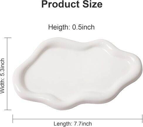 صينية مجوهرات من دي ال جيه زد جي سي، صينية على شكل سحابة لطيفة، صينية سيراميك، طبق حلي، صينية خواتم، صينية فانتي، صينية مفاتيح، صينية خواتم، هدية عيد ميلاد وعيد الام والكريسماس للنساء in Kuwait