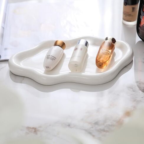 صينية مجوهرات من دي ال جيه زد جي سي، صينية على شكل سحابة لطيفة، صينية سيراميك، طبق حلي، صينية خواتم، صينية فانتي، صينية مفاتيح، صينية خواتم، هدية عيد ميلاد وعيد الام والكريسماس للنساء in Kuwait