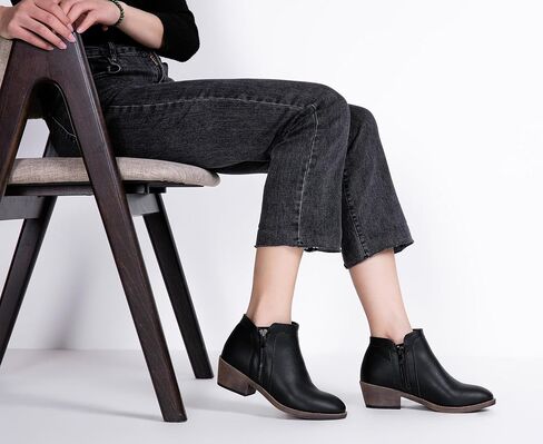 Jeossy Women's 9618 Classic Ankle Boots Slip on Chunky Heel Boots for Women in Saudi Arabia