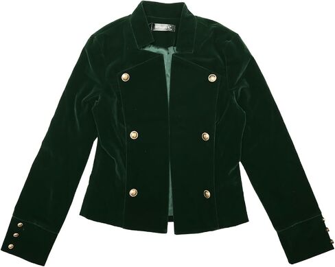 Allegra K Velvet Jacket for Women's Stand Collar Button Decor Open Front Vintage Jackets in Saudi Arabia