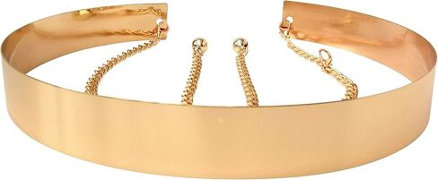 Live It Style It Womens Full Metal Waist Mirror Gold Silver Plate Waistband Belt in Saudi Arabia