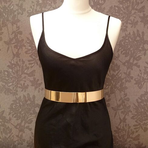 Live It Style It Womens Full Metal Waist Mirror Gold Silver Plate Waistband Belt in Saudi Arabia