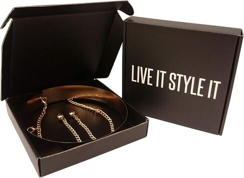 Live It Style It Womens Full Metal Waist Mirror Gold Silver Plate Waistband Belt in Saudi Arabia