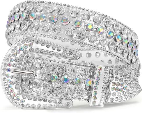Rhinestone Belt, BB Belt Western Belts for Women & Men Cowboy, Cowgirl Belt, Diamond Studded Belt for Jeans, Dress & More in Kuwait