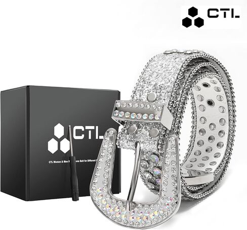 Rhinestone Belt, BB Belt Western Belts for Women & Men Cowboy, Cowgirl Belt, Diamond Studded Belt for Jeans, Dress & More in Kuwait