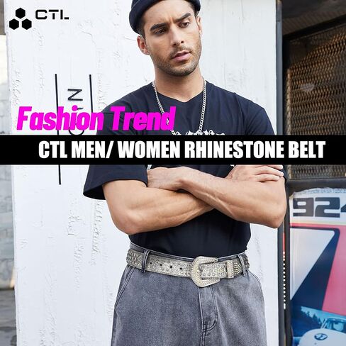 Rhinestone Belt, BB Belt Western Belts for Women & Men Cowboy, Cowgirl Belt, Diamond Studded Belt for Jeans, Dress & More in Kuwait