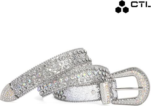 Rhinestone Belt, BB Belt Western Belts for Women & Men Cowboy, Cowgirl Belt, Diamond Studded Belt for Jeans, Dress & More in Kuwait
