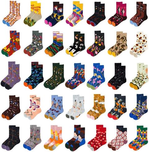 12 زوجًا من الجوارب النسائية اللطيفة والمضحكة غير الرسمية المصنوعة من القطن، جوارب لطيفة ورقيقة لثقافة البوب، مقاس حذاء نسائي مناسب: 6-10 in Kuwait