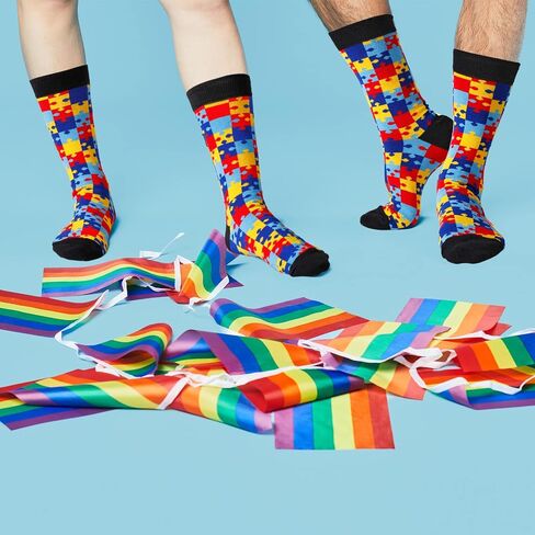 4 Pairs Autism Awareness Socks Novelty Socks for Kids Funny Unisex Crew Colorful Socks Autism Awareness Puzzle Piece Gift Socks for Women Men in Saudi Arabia