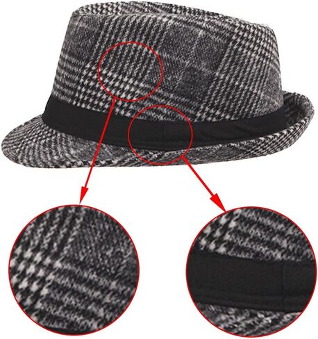 قبعة فيدورا للشتاء والخريف والربيع الثلاثية قبعة هومبورغ من اللباد 1920S قبعة رجل العصابات مانهاتن العتيقة in Kuwait