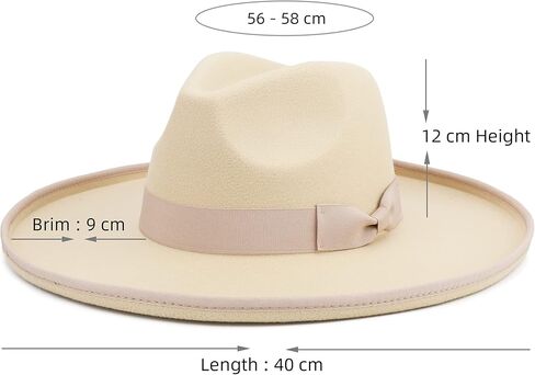 قبعة فيدورا كبيرة ذات حافة واسعة للنساء والرجال من اللباد من برو سيليا in Kuwait
