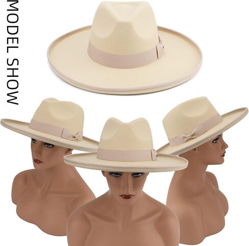 قبعة فيدورا كبيرة ذات حافة واسعة للنساء والرجال من اللباد من برو سيليا in Kuwait